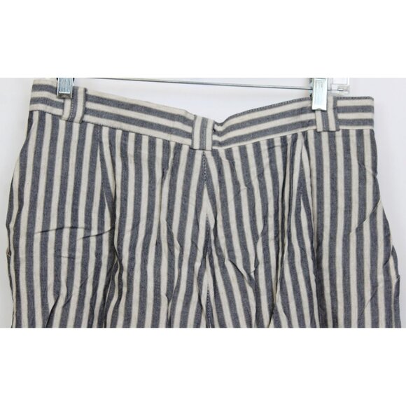 VTG David N Striped Linen Shorts Wide Leg High Waist sz 15/16 Woman 90s Preppy - Picture 6 of 9